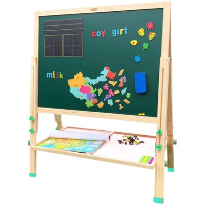 无尘超大号儿童画板学生家用学习黑板木制升降支架教学宝宝画画架