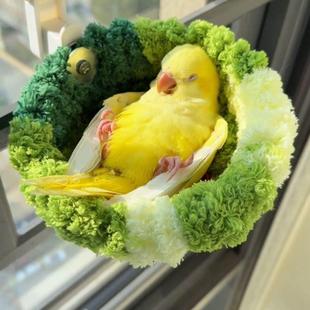 鹦鹉鸟窝车载吸盘A四季通用保暖虎皮绒窝迷你游戏秋千吊环站台吊