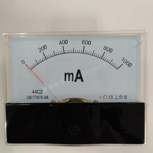 直流1000MA 1000MA 44C2 电流表 DC电流 指针式 仪表面板表1A