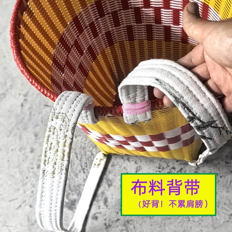 背篓贵州苗寨侗寨苗寨背箩竹编民族传统背筐布料背带背绳子加厚