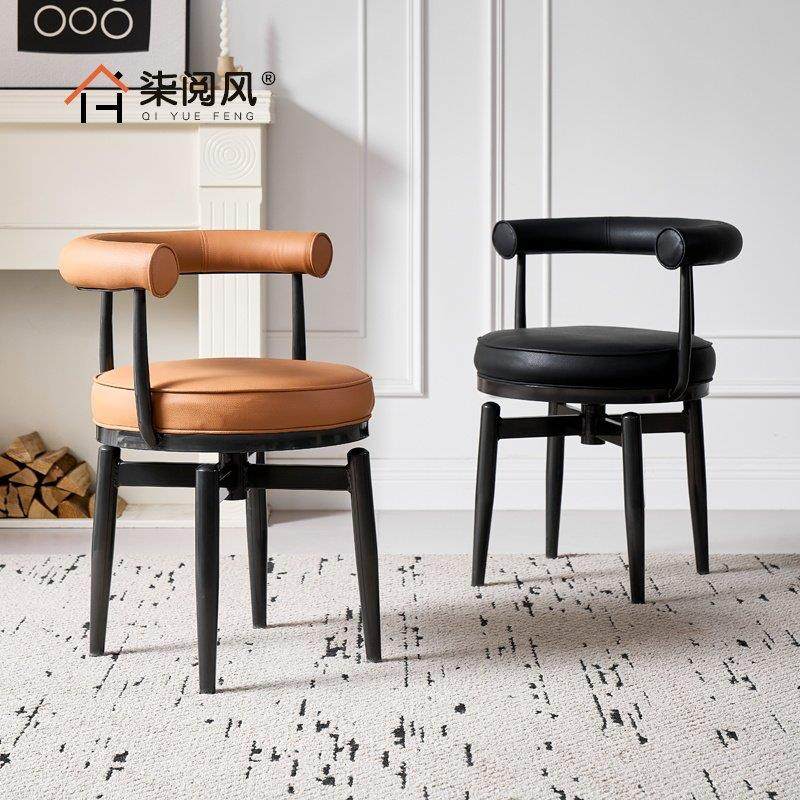 中古铁艺可旋转餐椅家用弹簧坐垫软皮靠背凳子休闲 单人办公书桌,住宅家具,餐椅,淘宝优惠券,粉丝福利购,淘宝优惠卷