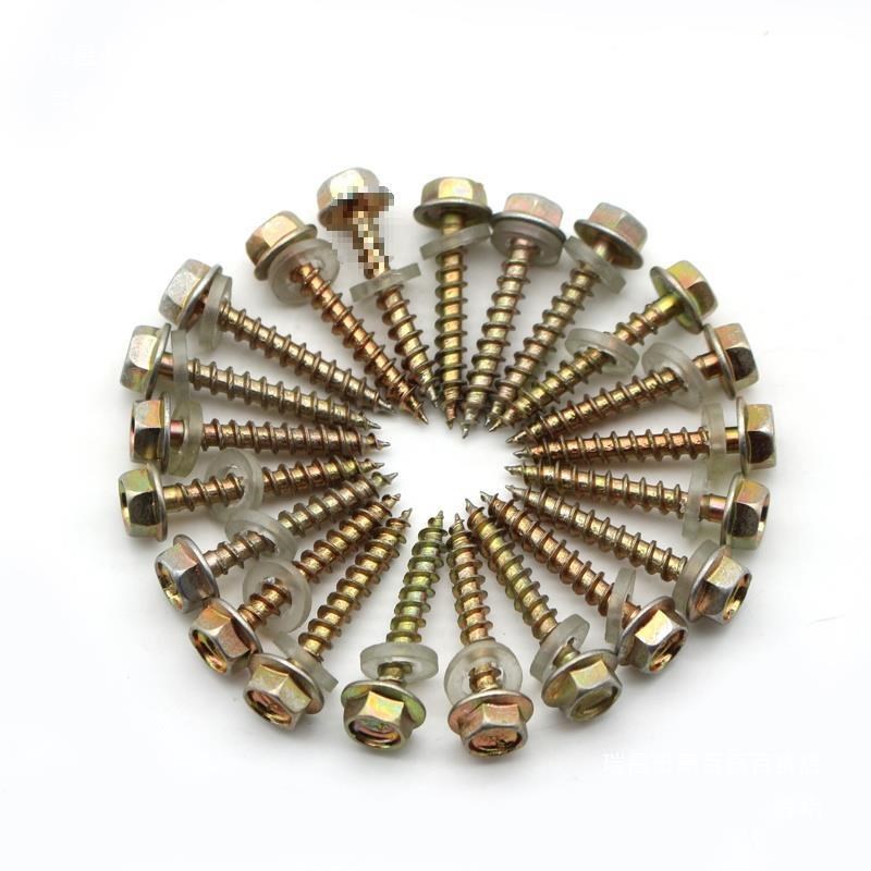 外六角自攻螺丝钉尖尾尖头铁钻尾丝木螺丝法兰面自攻螺钉m5m6