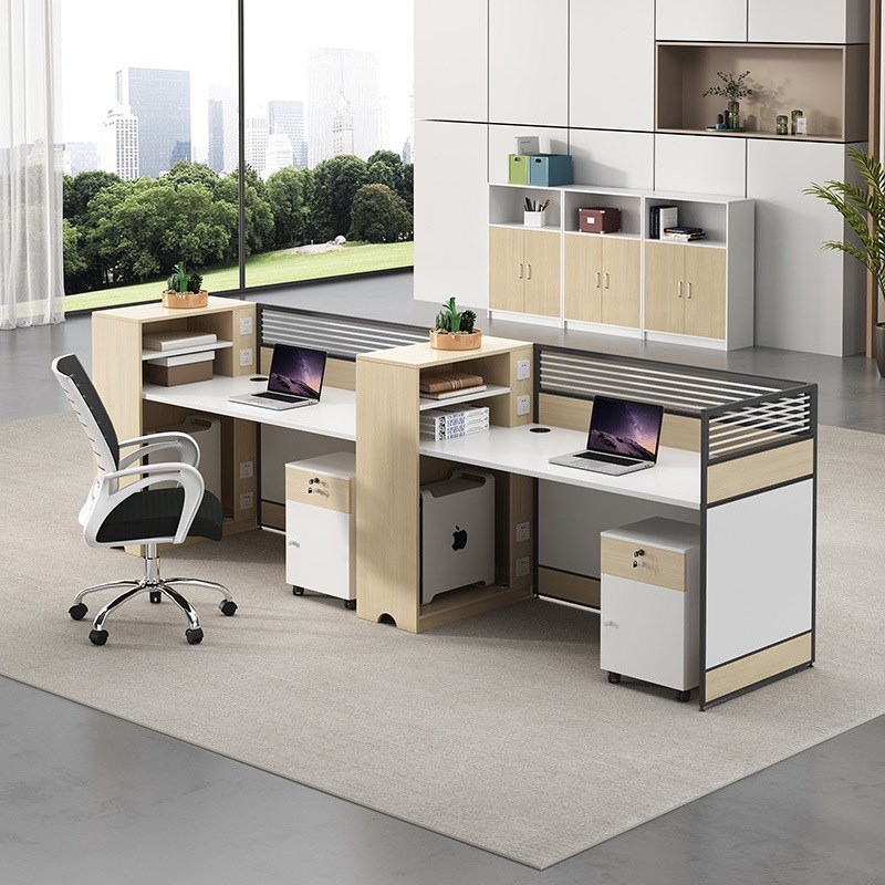 职员办公桌椅组合办公室简约员工财务工位家具双人四人位屏风卡位