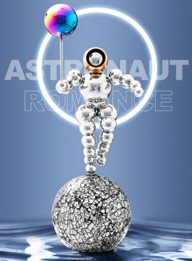 宇航员轻奢摆件创意办公桌客厅玄关酒柜卧室家居装饰定制开学礼品