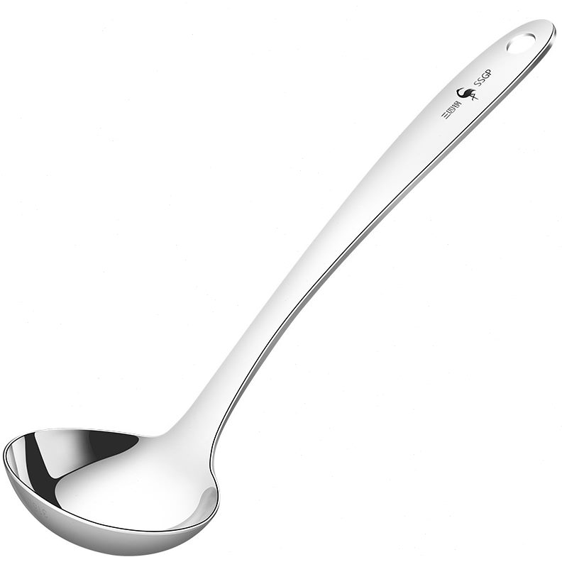 甄选ssgp 316L一体加厚不锈钢大汤勺家用粥勺大勺子加长加厚炒勺