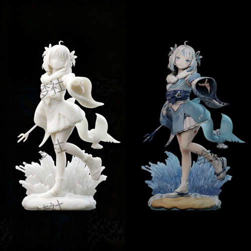 VTuber虚拟主播 噶呜·古拉 GK白模 涂装成品 3D打印手办模型