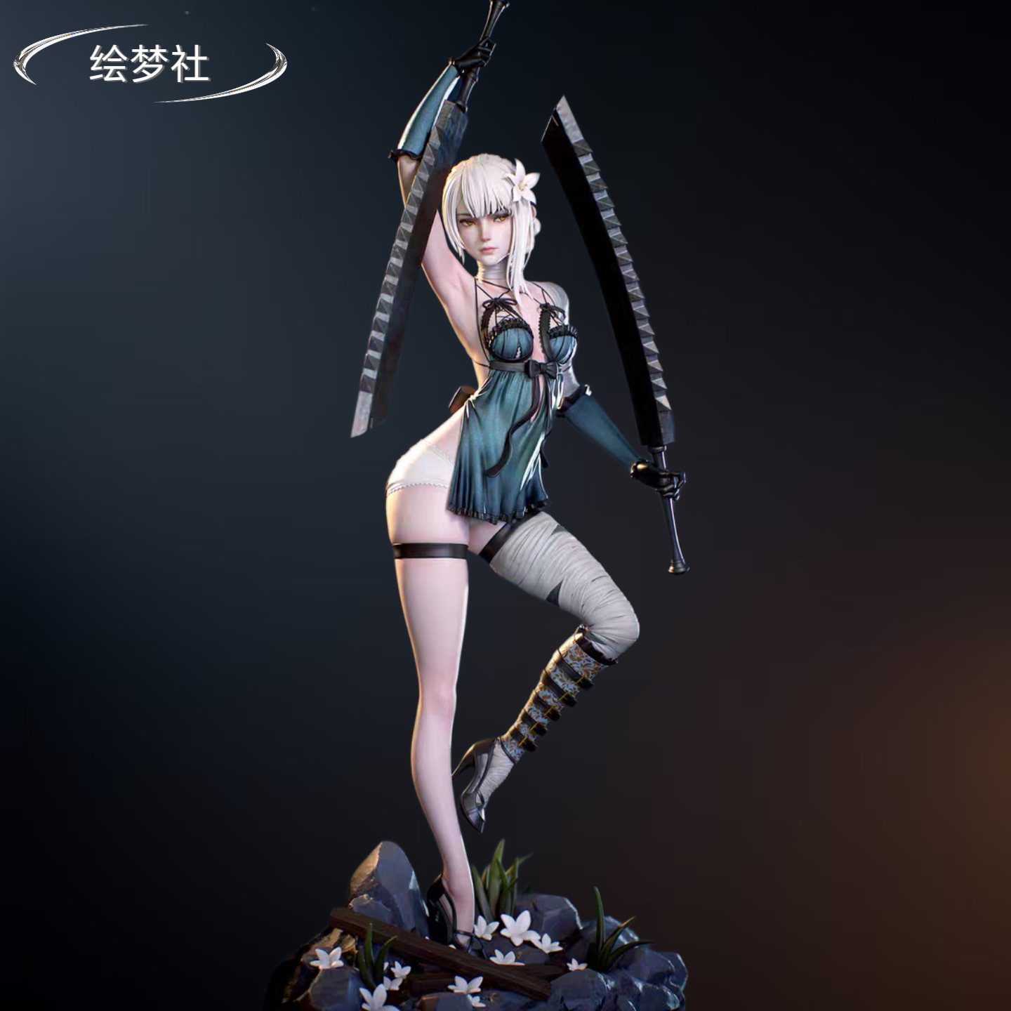 尼尔人工生命凯妮 GK白模手办 3D高精度树脂打印模型