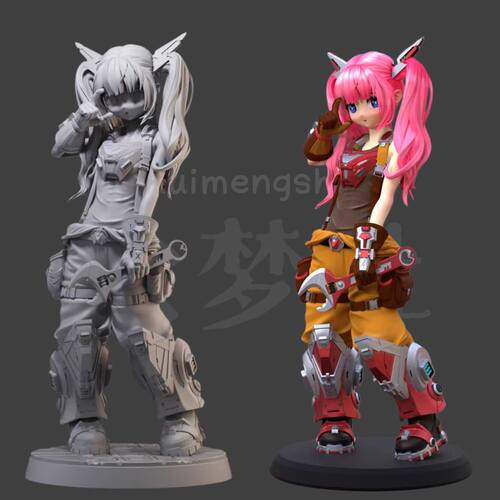 机甲少女GK白膜3D树脂手办现货