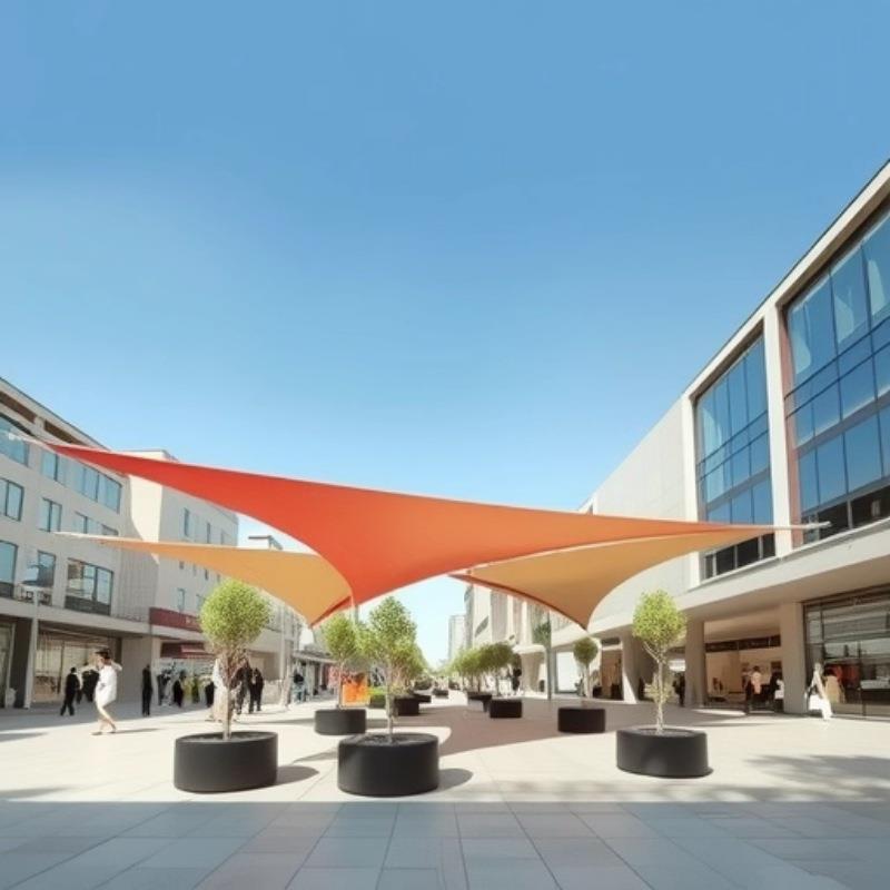 户外景区商业广场膜结构钢结构异型张拉膜遮阳雨棚天幕遮阳帆帐篷