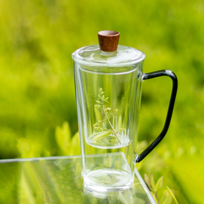 杯大茶杯龙井猴魁过杯子耐热泡茶杯带盖绿茶杯水杯