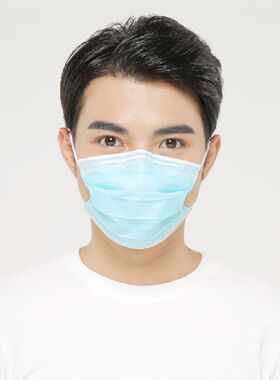 绿盾次性层熔喷纺布抗菌口罩防护男女通用防尘透气防飞沫