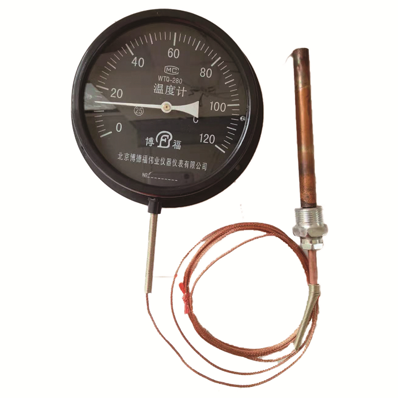 WTZQ2压力式温度计 高精度工业指针带线探头测水温油温气温锅炉