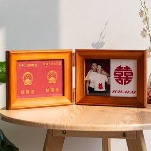 欧式实木相框寸摆台木质屏风摆台洗照片白色联儿童