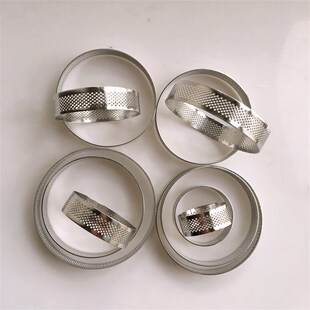 10只装圆形不锈钢带孔透气挞圈塔圈法式草莓塔柠檬塔模具挞壳模具