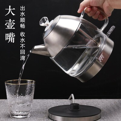 玻璃电热水壶大容量透明烧水壶家用24小时保温带灯快速煮水壶恒温