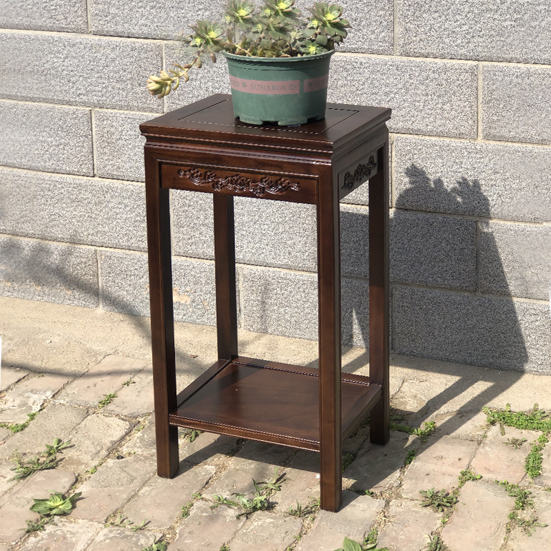 中式实木边桌长方形底座客厅奇石小茶几盆景花架简约沙发边几角几