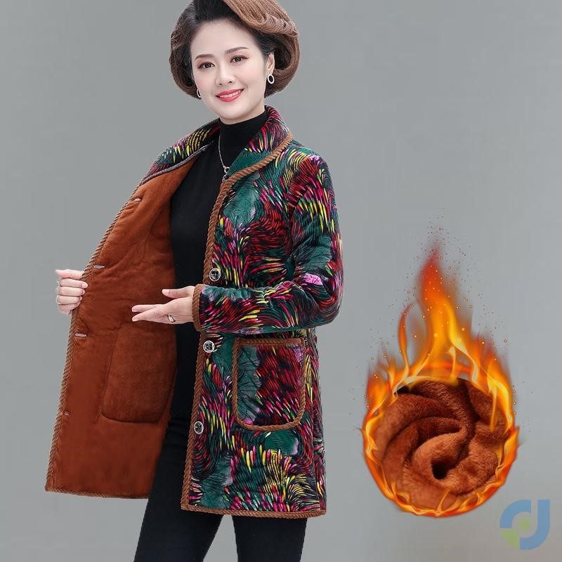 特厚的罩衣工作服耐脏加绒加厚罩衣大码女冬季格子袄