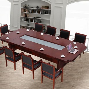 油漆会议桌皮会议长桌大型会议桌办公会议培训洽谈桌会客接待桌