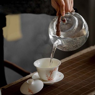 电陶炉煮茶器家用烧水壶耐热玻璃茶壶加厚提梁壶 日式