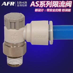 气动管接头节流阀AS3201F 06SA调速阀AS4201F 12SA 10SA