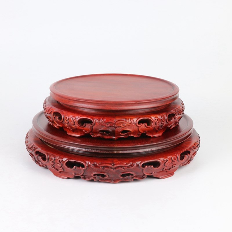 红花梨木实木款实木底座红木花瓶玉器展示木座装饰品木雕底托