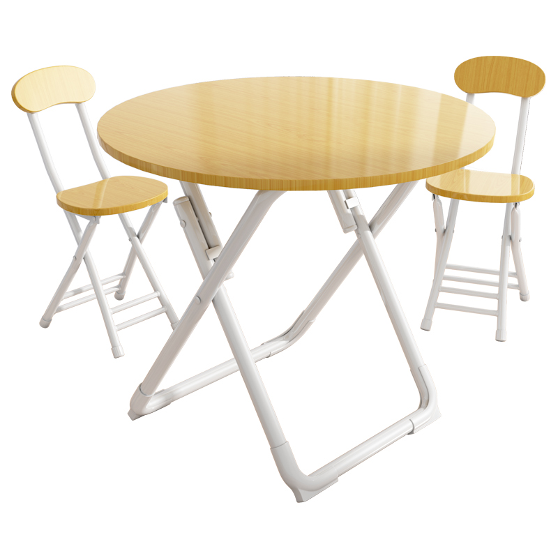 餐桌折叠圆形桌家用小户型桌子免安装吃饭便携摆摊桌椅