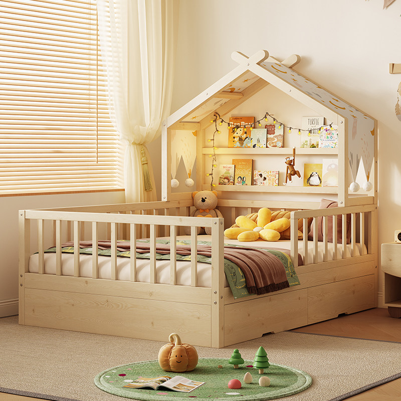 实木儿童床男孩女孩树屋床新款公床小户型单人床木床床,住宅家具,儿童床/儿童抽拉床,淘宝优惠券,粉丝福利购,淘宝优惠卷