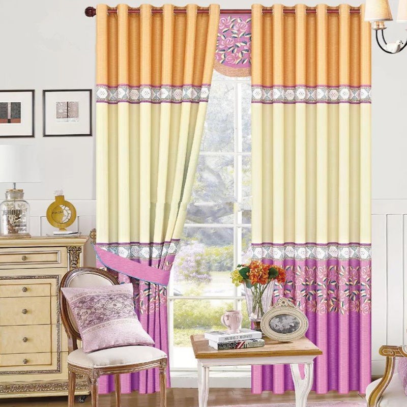 2020新款白丝印花遮光窗帘布百搭卧室客厅阳台落地窗短帘成品窗帘