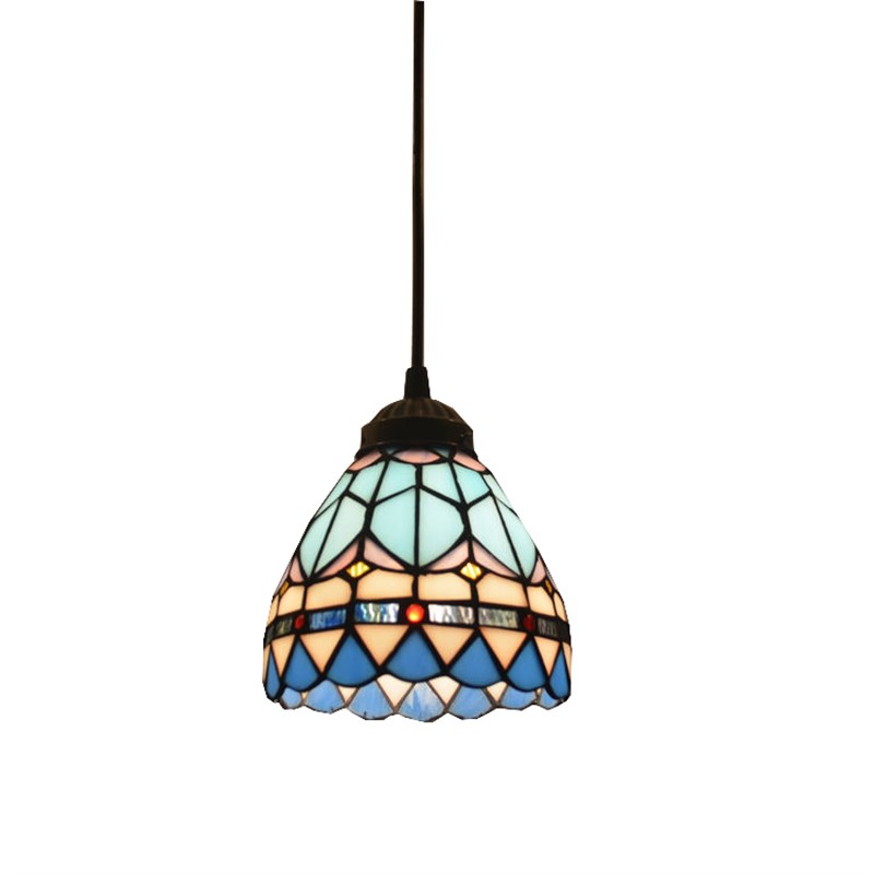 明轩灯饰欧式灯门厅灯阳台灯吧台灯地中海蓝色儿童房玄关入户吊灯