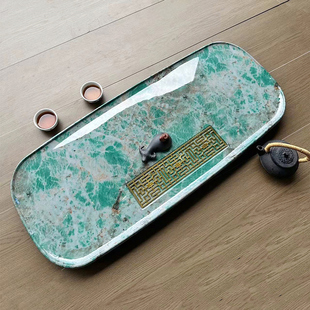 奢石茶盘轻奢简约排水石头托盘家用高端石盘茶具创意石材岩板茶台