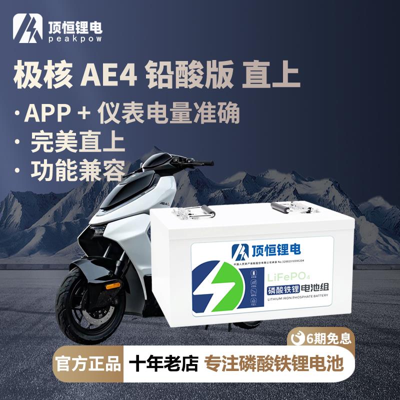 顶恒 极核25款AE4 直上二轮电动摩托车铅酸版电动车磷酸铁锂电池
