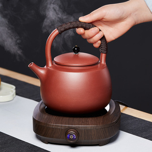 宜兴紫砂烧茶壶家用提梁煮茶烧水壶黑晶炉煮水蒸茶器电热泡茶炉茶