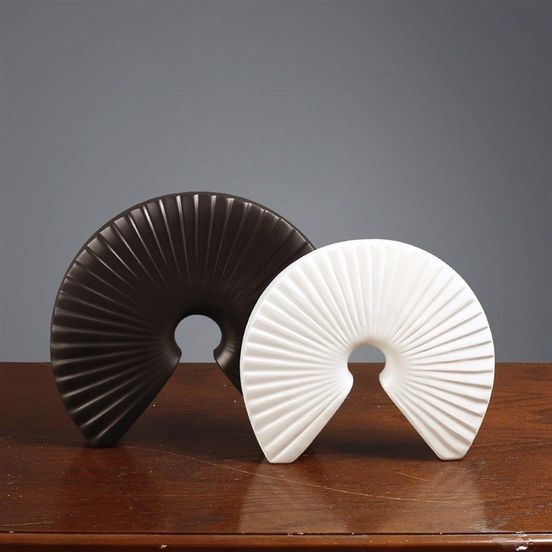 法式奶油风抽象扇形软装高级感小客厅玄关电视柜艺术装饰品,家居饰品,装饰摆件,淘宝优惠券,粉丝福利购,淘宝优惠卷