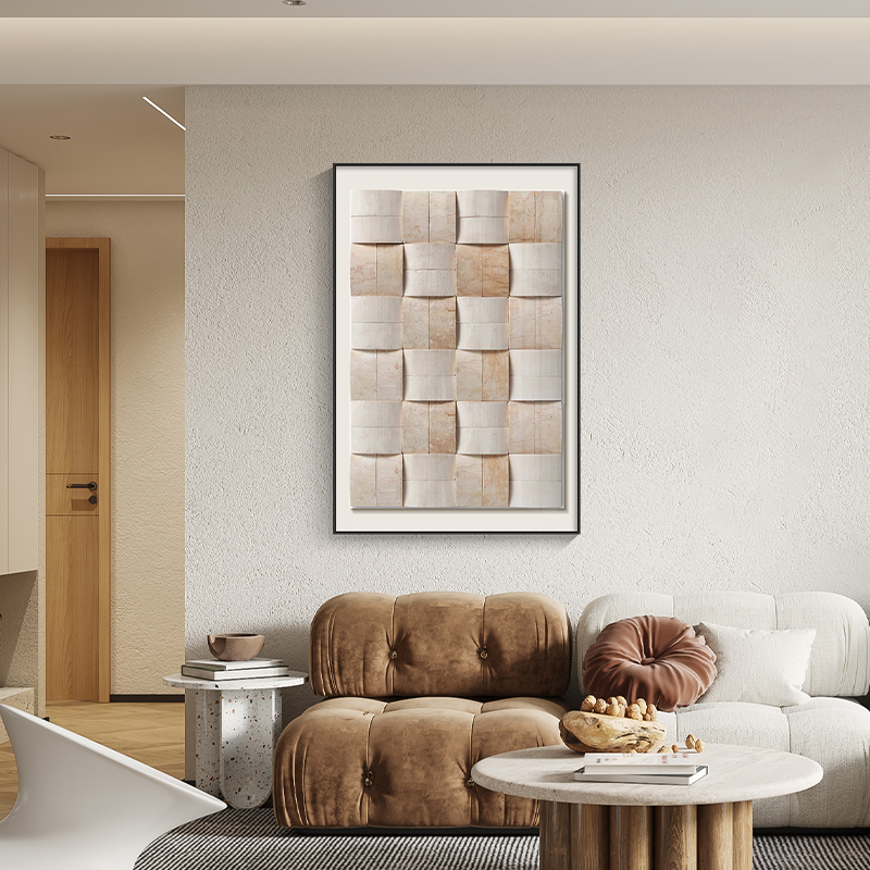 客厅落地装饰画立体抽象沙发背景墙大幅挂画意式极简走廊玄关壁画