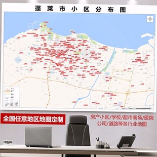 新款泰安市地图图 办公室挂图 防水墙壁装饰画定制地图