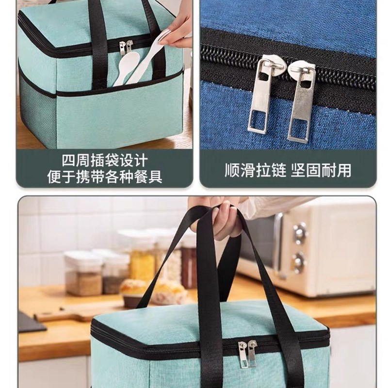 德国进口保温饭盒袋子手提便当包大容量上班族学生带饭包加厚铝箔