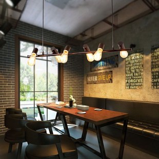 设计师吊灯创意个性长条灯咖啡厅吧台灯办公室复古工业风灯具