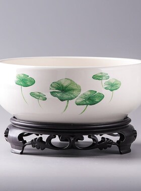 水培花盆铜钱草水仙花一叶莲睡莲碗莲无孔陶瓷大号盆家用桌面摆件