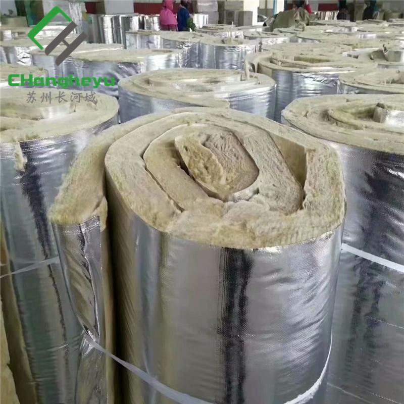 铝箔复合岩棉卷毡防火岩棉保温被工程屋顶保温隔热岩棉毡50mm