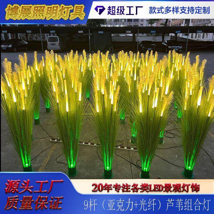 新款户外led亚克力发光芦苇灯防水光纤装饰草坪灯