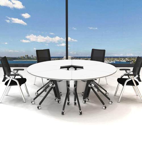 钢制脚架扇形椭形会议培训桌多长形桌子百变桌智慧课室桌