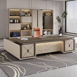 老板桌总裁董事长办公桌新中式大班台经理办公室桌办公桌椅组合