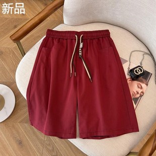 300斤特大碼 肥200寬松闊腿休閑短新 女t夏妹妹胖加薄款 牛仔五分褲