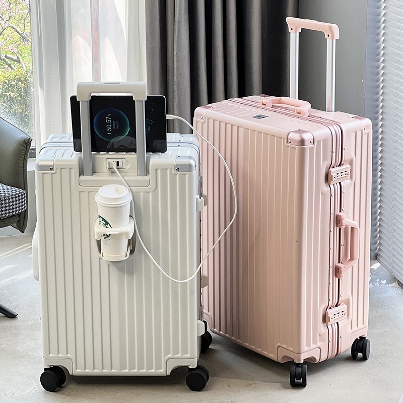 订制LOGdO拉杆箱20寸登机箱子铝框行李箱女抗摔旅行箱密码箱包28