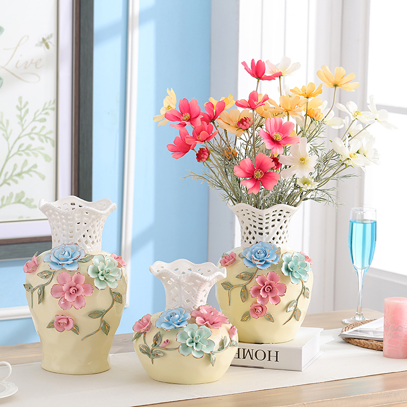 陶瓷花瓶花器花插客厅现代家居摆件工艺品婚庆饰品台面电视柜餐桌