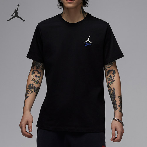 Nike/耐克官方正品JORDAN男士经典透气针织休闲图案T恤IB7527-010