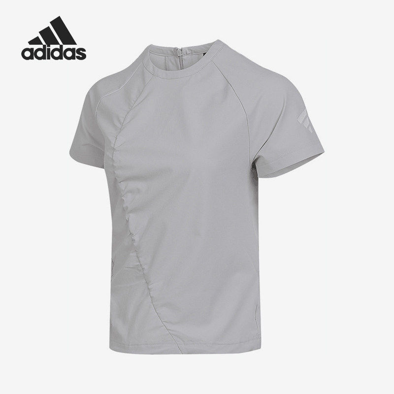Adidas/阿迪达斯官方正品新款女浅灰色训练轻盈短袖T恤KG7127