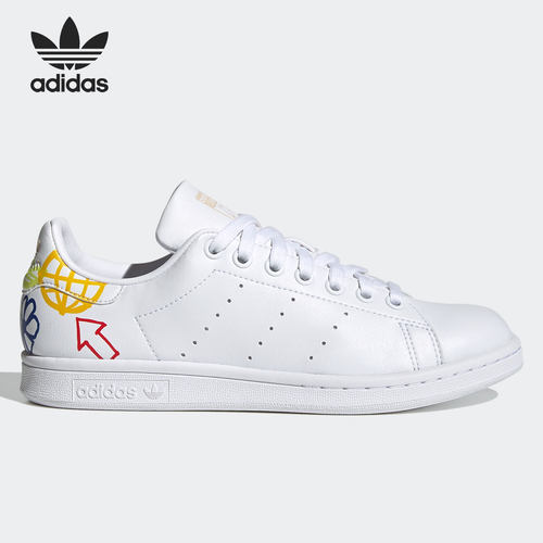 Adidas/阿迪达斯正品三叶草Stan Smith 女子涂鸦休闲板鞋 FX5679