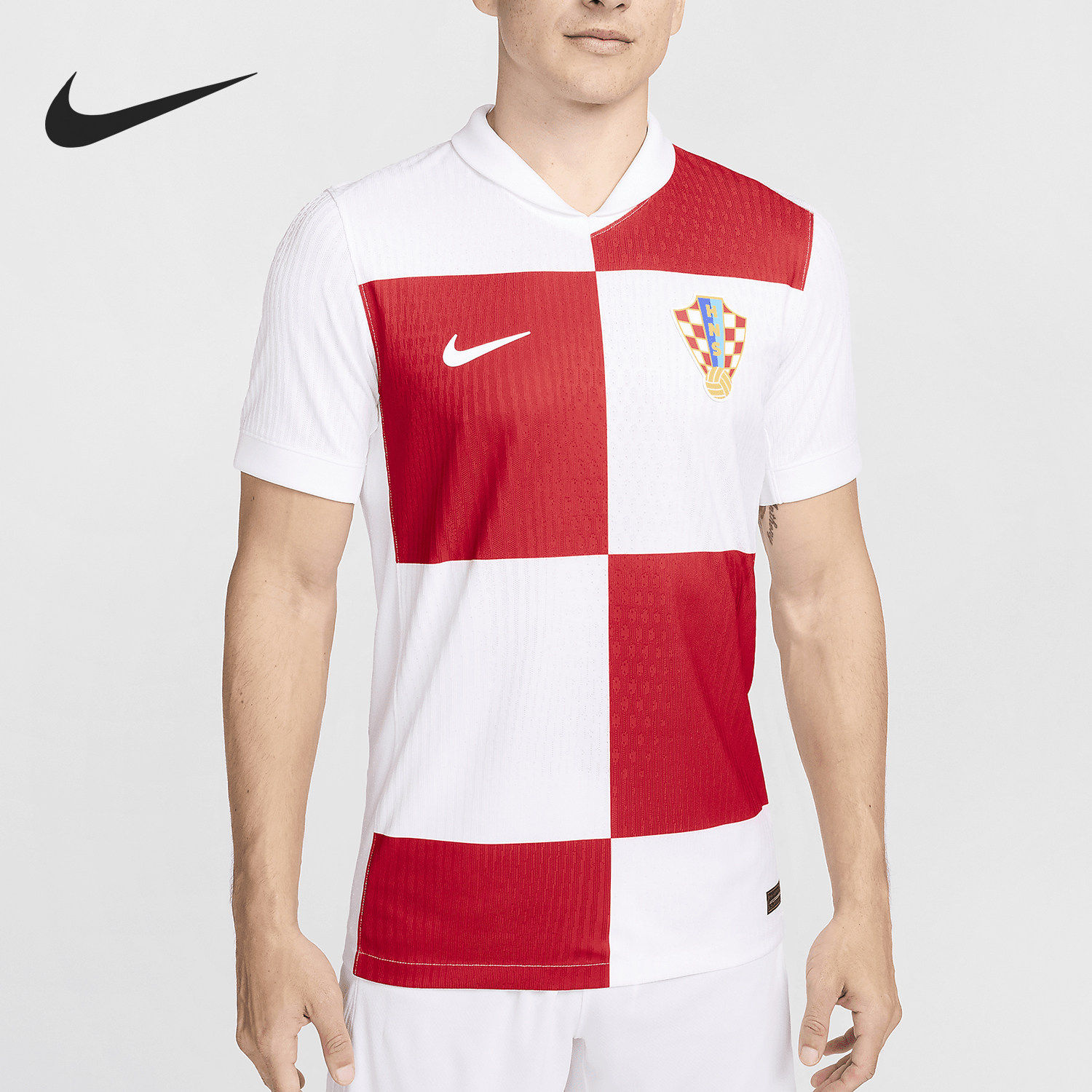 Nike/耐克官方正品男士格子吸湿排汗套头短袖足球T恤FV1738-100