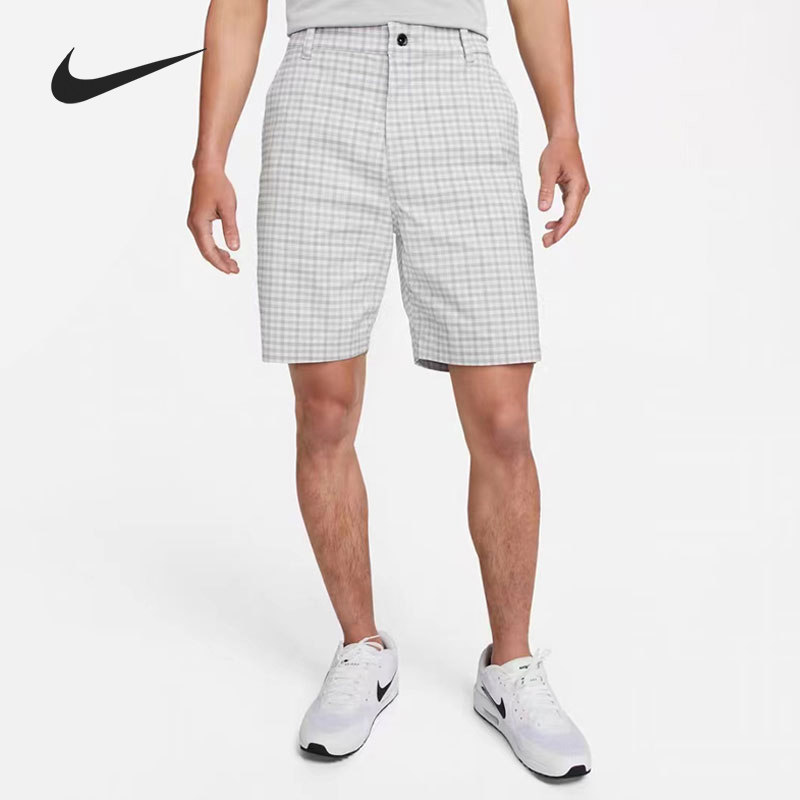Nike/耐克官方正品男款经典格纹图案纽扣直筒休闲短裤DN1960-077